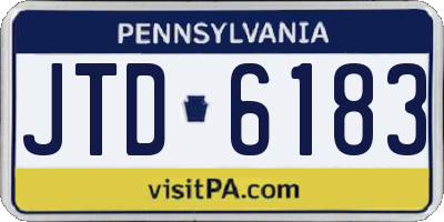 PA license plate JTD6183