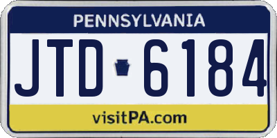 PA license plate JTD6184