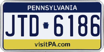 PA license plate JTD6186