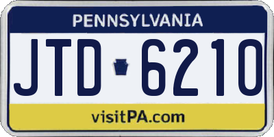 PA license plate JTD6210