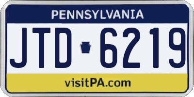PA license plate JTD6219