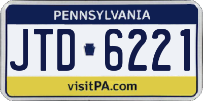 PA license plate JTD6221