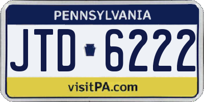 PA license plate JTD6222