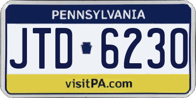 PA license plate JTD6230