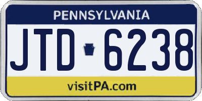 PA license plate JTD6238