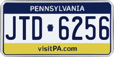 PA license plate JTD6256