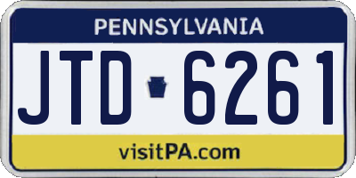 PA license plate JTD6261
