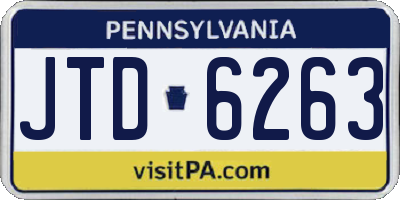 PA license plate JTD6263