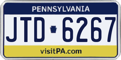 PA license plate JTD6267