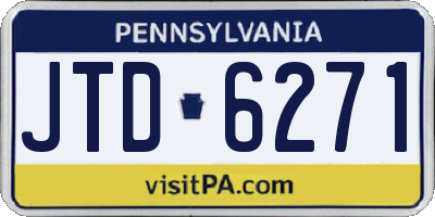 PA license plate JTD6271