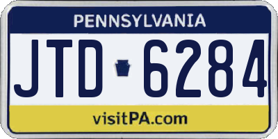 PA license plate JTD6284