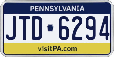 PA license plate JTD6294