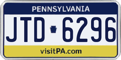 PA license plate JTD6296