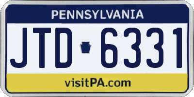 PA license plate JTD6331