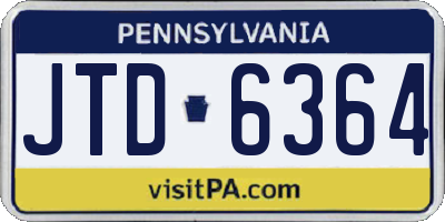 PA license plate JTD6364