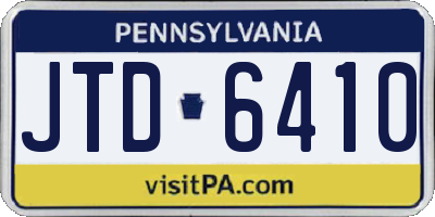PA license plate JTD6410
