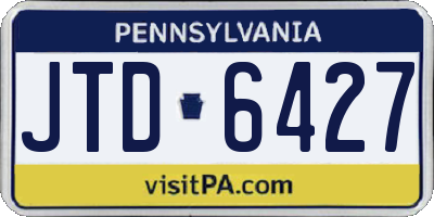 PA license plate JTD6427