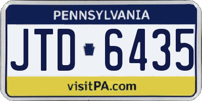 PA license plate JTD6435