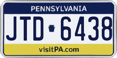 PA license plate JTD6438