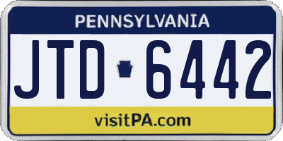 PA license plate JTD6442