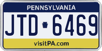 PA license plate JTD6469