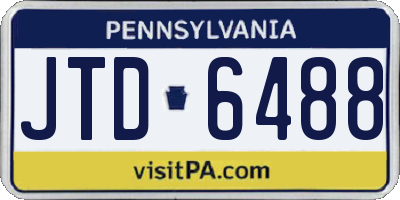 PA license plate JTD6488