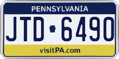 PA license plate JTD6490