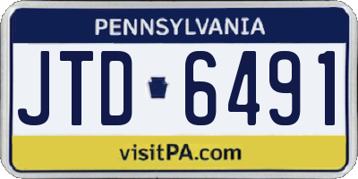 PA license plate JTD6491