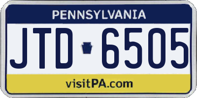 PA license plate JTD6505