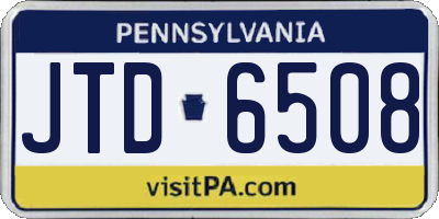 PA license plate JTD6508