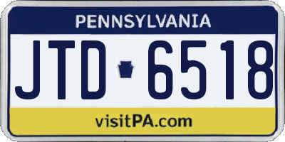 PA license plate JTD6518