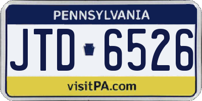 PA license plate JTD6526