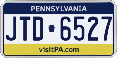 PA license plate JTD6527
