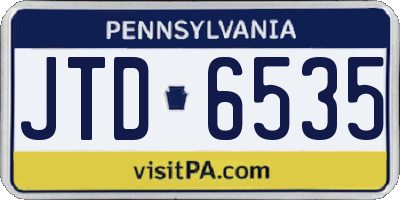 PA license plate JTD6535