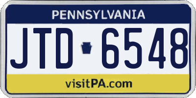 PA license plate JTD6548