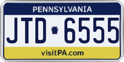 PA license plate JTD6555