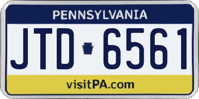 PA license plate JTD6561