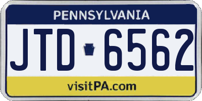 PA license plate JTD6562