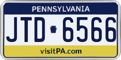 PA license plate JTD6566