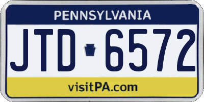 PA license plate JTD6572