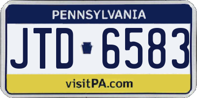 PA license plate JTD6583