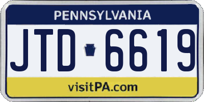 PA license plate JTD6619