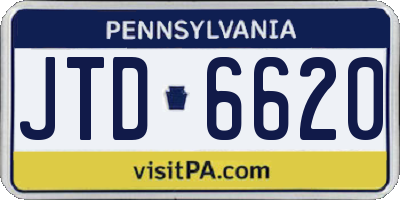PA license plate JTD6620