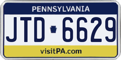 PA license plate JTD6629