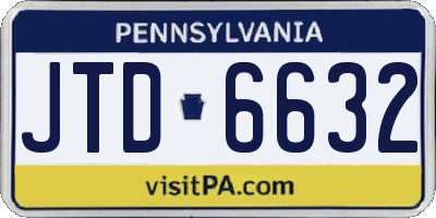 PA license plate JTD6632
