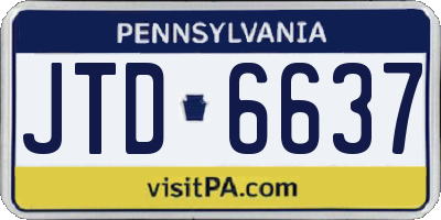 PA license plate JTD6637