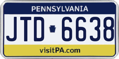 PA license plate JTD6638