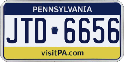 PA license plate JTD6656