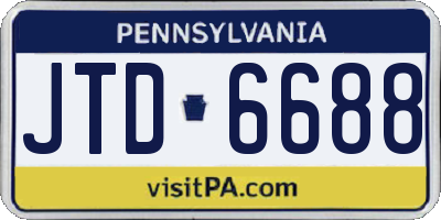PA license plate JTD6688
