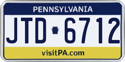 PA license plate JTD6712